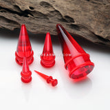 A Pair of Short Translucent UV Acrylic Taper-Red