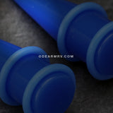 A Pair of Solid Short UV Acrylic Taper-Blue