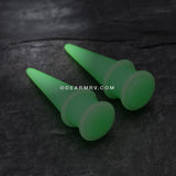 A Pair of Solid Short UV Acrylic Taper-Green