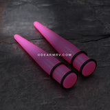 A Pair of Solid Color UV Acrylic Taper-Pink