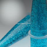 A Pair of Glitter UV Acrylic Taper-Blue