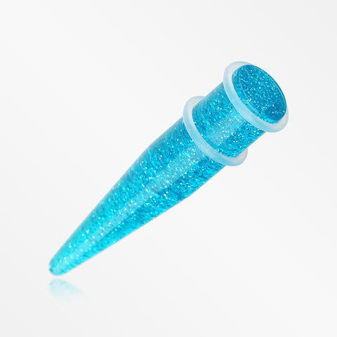 A Pair of Glitter UV Acrylic Taper-Blue