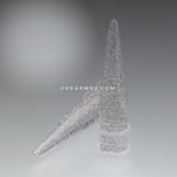 A Pair of Glitter UV Acrylic Taper-Clear