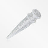 A Pair of Glitter UV Acrylic Taper-Clear