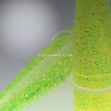 A Pair of Glitter UV Acrylic Taper-Green
