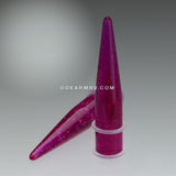 A Pair of Glitter UV Acrylic Taper-Purple