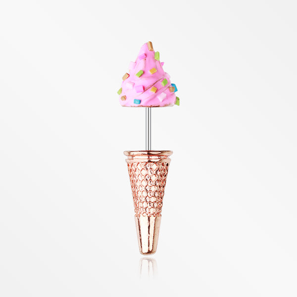 A Pair of Sweet Treat Icecream Fake Taper Earring-Pink