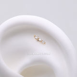 Detail View 1 of 14 Karat Gold OneFit™ Threadless Cascading Diamond Drop Top Part
