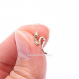 Detail View 2 of 14 Karat Gold OneFit™ Threadless Flower Diamond Snake Top Part