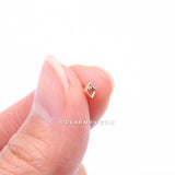 Detail View 2 of 14 Karat Gold OneFit™ Threadless Diamante Diamond Top Part