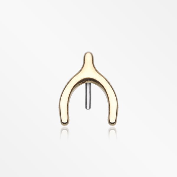 14 Karat Gold OneFit™ Threadless Wishbone Charm Top Part
