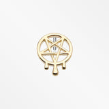 14 Karat Gold OneFit™ Threadless Dripping Pentagram Top Part