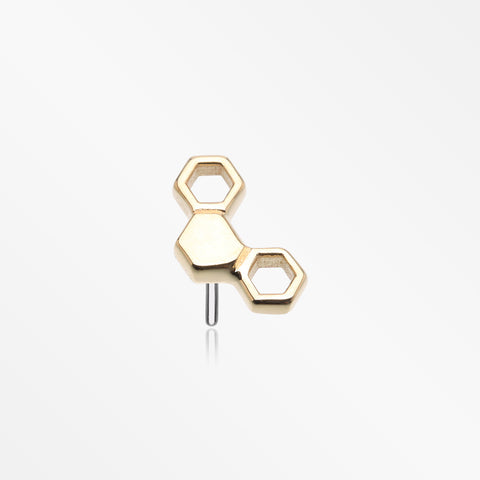 14 Karat Gold OneFit™ Threadless Honeycomb Top Part
