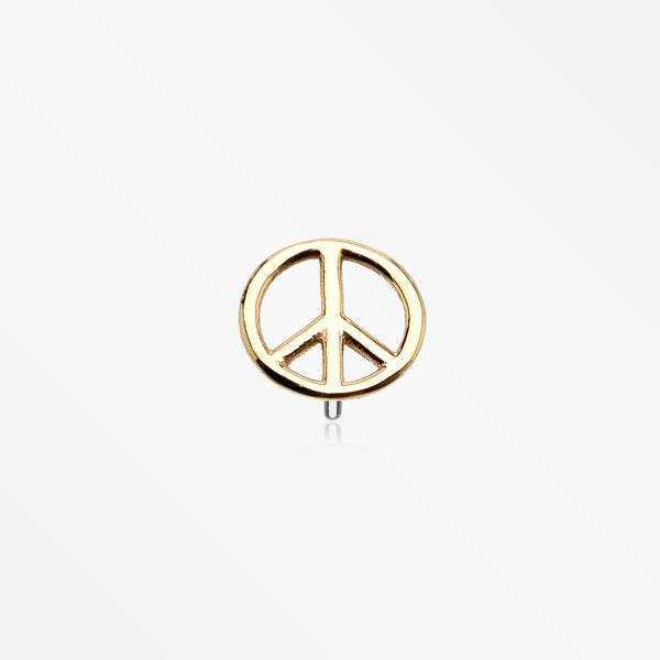 14 Karat Gold OneFit™ Threadless Peace Sign Top Part