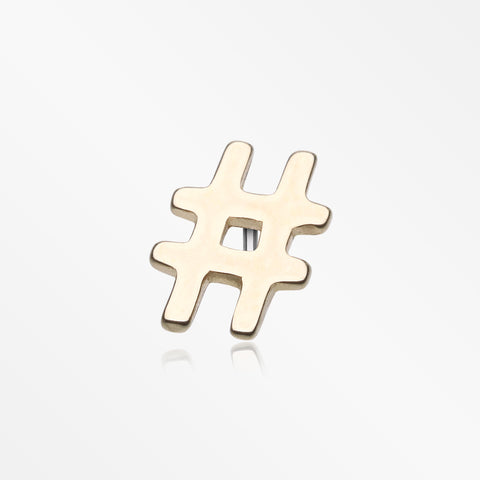 14 Karat Gold OneFit™ Threadless The Hashtag Symbol Top Part