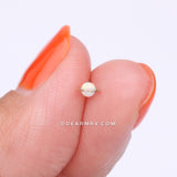 14 Karat Gold OneFit™ Threadless Fire Opal Sparkle Planet Top Part-White Opal