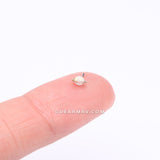 14 Karat Gold OneFit™ Threadless Fire Opal Sparkle Planet Top Part-White Opal
