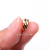 Pure24K Implant Grade Titanium Triple Stack Seamless Clicker Hoop Ring