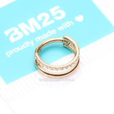 Pure24K Implant Grade Titanium Double Hoop Single Lined Sparkle Seamless Clicker Hoop Ring