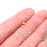 Pure24K Implant Grade Titanium Gem Ball CBR Style Seamless Clicker Hoop Ring-Clear Gem