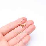 Pure24K Implant Grade Titanium Bali Beaded Seamless Clicker Hoop Ring