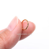 Pure24K Implant Grade Titanium Bamboo Essence Seamless Clicker Hoop Ring