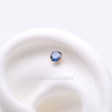 Pure24K Implant Grade Titanium OneFit™ Threadless Sapphire CZ Prong Set Birthstone Gem Top Part