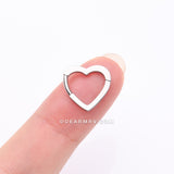 Detail View 3 of Implant Grade Titanium Basic Hollow Heart Clicker Hoop Ring