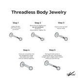 Implant Grade Titanium OneFit™ Threadless Sparkle Arc Bali Beads Top Part-Vitrail Medium