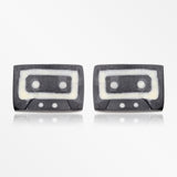 A Pair of The Hidden Mix Tape Handcarved Earring Stud-Black