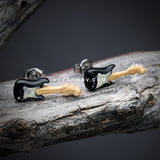 A Pair of Electric Guitar Handcarved Earring Stud-Black