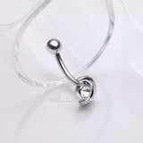 Detail View 1 of Crescent Moon Sparkle Gem Curved Barbell-Clear Gem