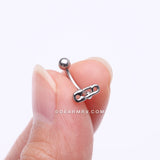 Detail View 2 of Mini Safety Pin Decor Curved Barbell