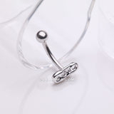 Detail View 1 of Mini Safety Pin Decor Curved Barbell