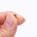 Detail View 2 of Golden Mini Safety Pin Decor Curved Barbell