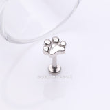 Adorable Paw Internally Threaded Steel Labret