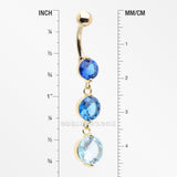 Detail View 1 of Golden Ombre Sparkle Chandelier Belly Button Ring-Blue
