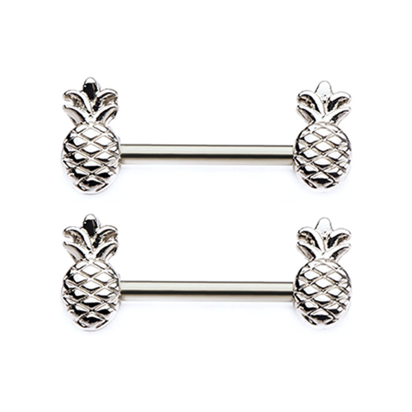 A Pair of Tropical Pineapple Nipple Barbell