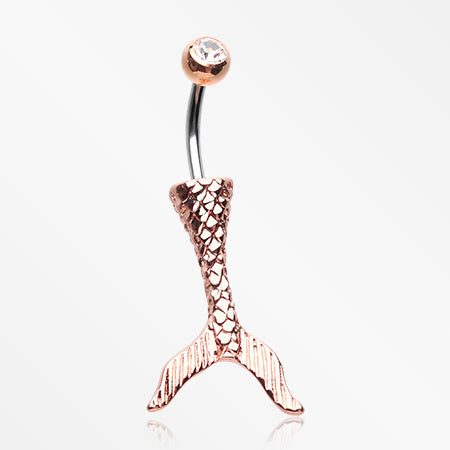 Rose Gold Mystic Mermaid Tail Belly Button Ring