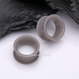 Detail View 1 of A Pair of Grey Flexible Silicone Double Flared Tunnel Plug