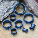 A Pair of Metallic Blue Flexible Silicone Double Flared Tunnel Plug