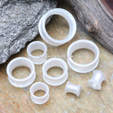 A Pair of Metallic Pearl Flexible Silicone Double Flared Tunnel Plug
