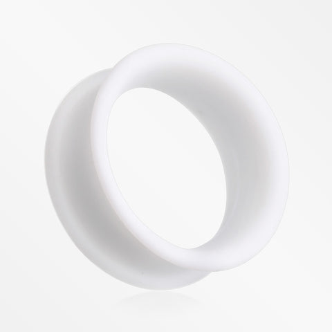 A Pair of White Flexible Silicone Double Flared Tunnel Plug