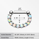 Fire Opal Princess Precia Steel Septum Clicker-White