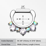 Fire Opal Multi Gem Sparkle Deuce Septum Clicker-White/Clear