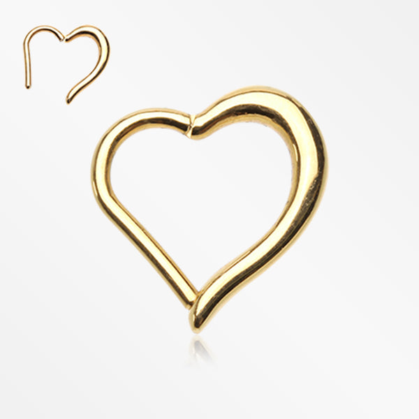 Golden Luscious Heart Seamless Clicker Ring