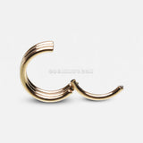 Golden Triple Stack Hinged Steel Segment Clicker Ring