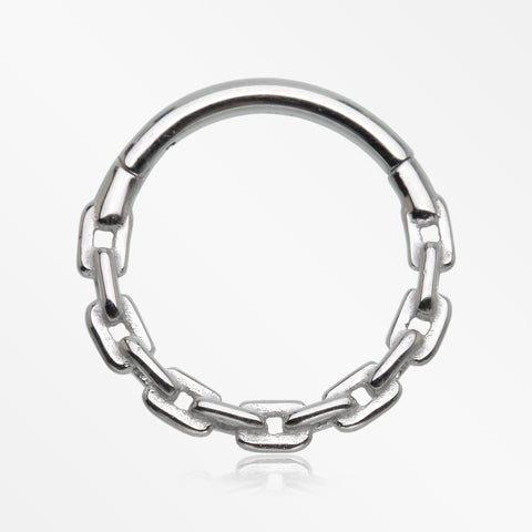 Classic Chain Link Clicker Hoop Ring