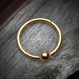 Golden Captive Bead Ring Style Seamless Clicker Ring