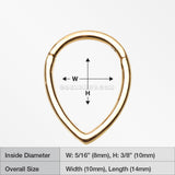Golden Classic Teardrop Seamless Clicker Hoop Ring